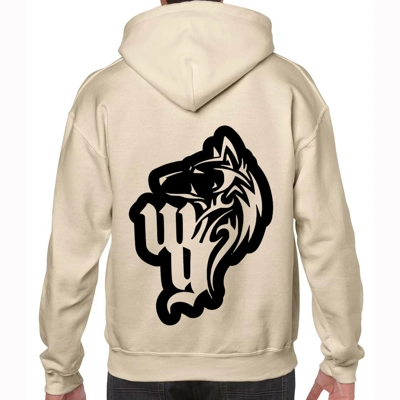 Witchazell Gothika Wolf Logo Pale Hoodie