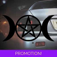 Triple Moon and pentagram Sticker