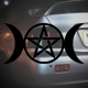 Triple Moon and pentagram Sticker