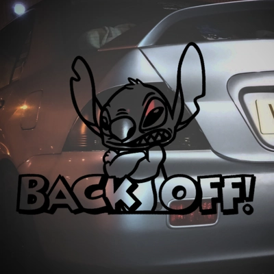 Stitch Back Off Sticker