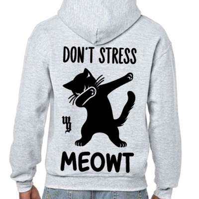 Don't Stress Meowt Grey Hoodie