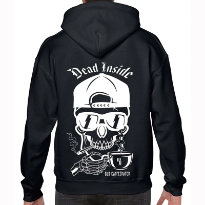 Dead Inside But Caffeinated Black Hoodie
