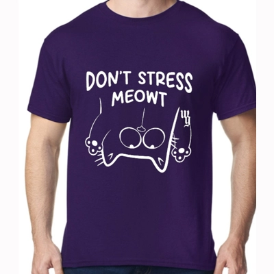 Don't Stress Meowt Purple Tee