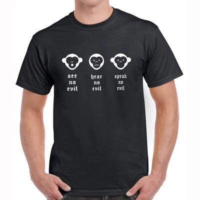 See No Evil, Hear No Evil, Speak No Evil Black Tee