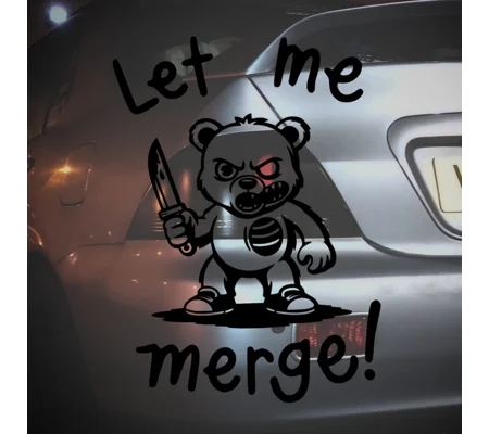 Let Me Merge Angry Zombie Bear Sticker