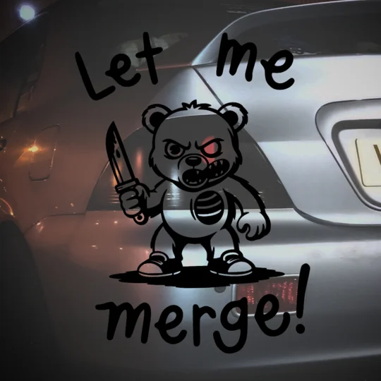 Let Me Merge Angry Zombie Bear Sticker
