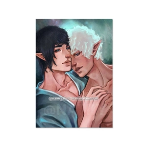 cuddling elves print