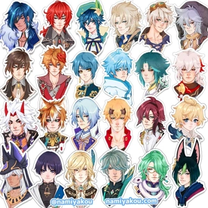 genshin bust stickers - boys