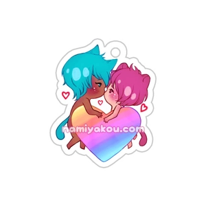 chibi pair glitter charm (handmade)