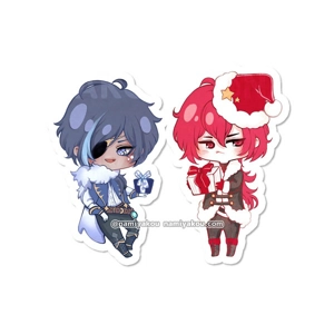 diluc & kaeya xmas stickers