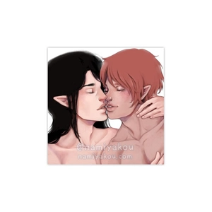 kissing elves sticker