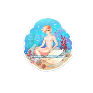 large pearlescent merman sticker