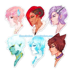 bishie bust sticker set