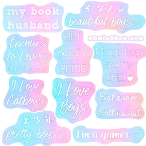 pastel bishie fan stickers
