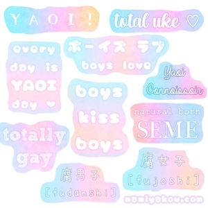 pastel yaoi fan stickers