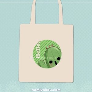 hello cactuar tote bag
