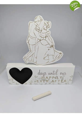 Disney Cinderella & Prince Charming countdown plaque for wedding