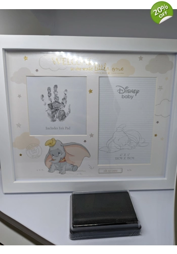 Magical beginnings Disney Dumbo photo and hand print frame