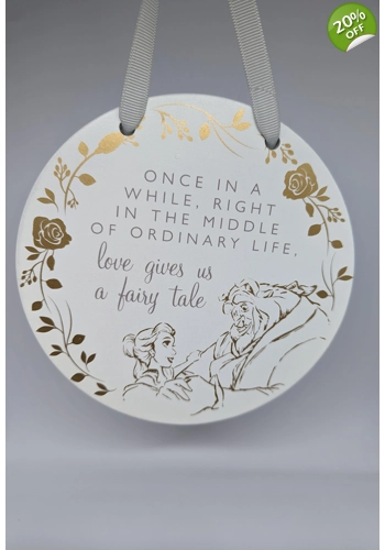 Disney round hanging plaque Beauty & The Beast