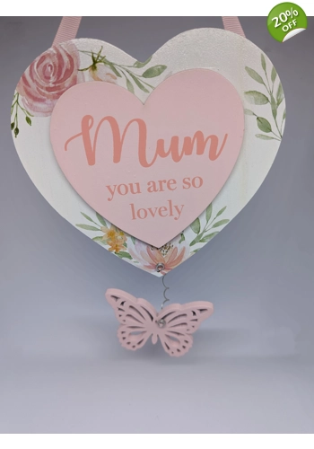 Sophia Hanging heart Mum plaque