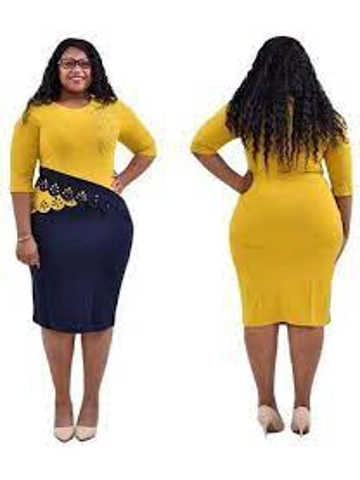 Yellow Turkey Elegant Women Office Dress