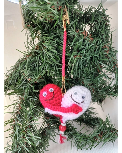 Handmade Love Hearts/red and white