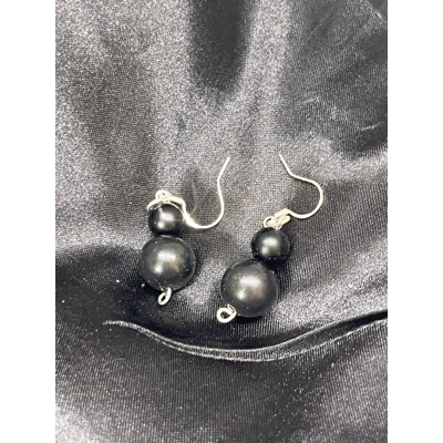 Black Bead Earrings