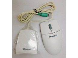 Microsoft C57 Beige PS2 & Serial Wireless Scroll BALL Mouse
