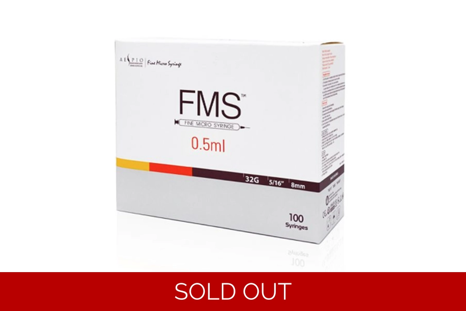FMS Fine Micro Syringes  0.5 ml 32G 8mm x 100pcs