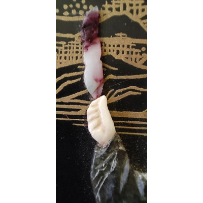 Seltene Vintage Schatulle, Japan. Mit Jade inkrustiert.