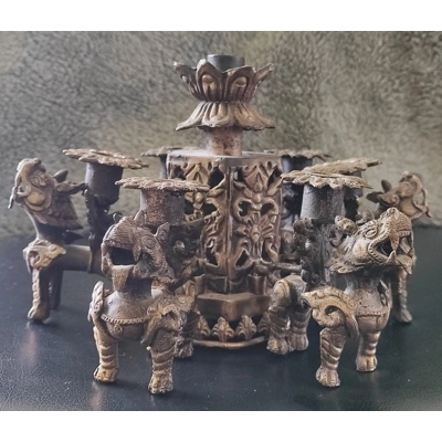 Seltene Tibetische Kerzenständer Bronze Seltene Tibetische Kerzenständer Bronze