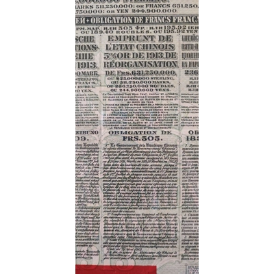 Chinese Regierung, Goldaktien von 1913 top selten