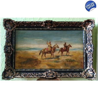 Franz Roubaud Russische Altmeister - Zwei Tscherkessen Reiter in eine Steppe um 1800 Franz Roubaud Russische Altmeister - Zwei Tscherkessen Reiter in eine Steppe um 1800