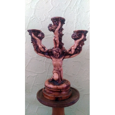 Alte Kerzenständer aus Kunststein Mitte der 60er Jahre.