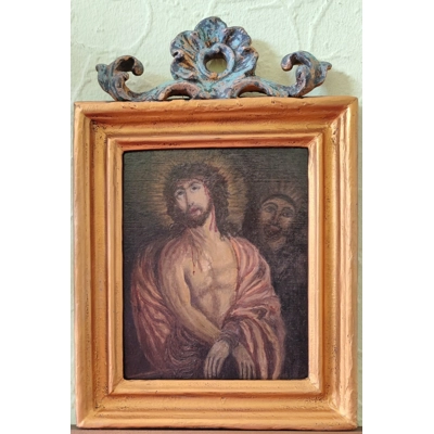 Antike Gemälde Öl auf Leinwand Jesus um 1900 Antike Gemälde Öl auf Leinwand Jesus um 1900