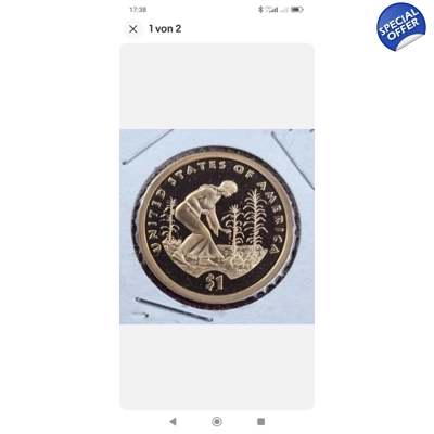 Seltene Sacagawea Dollar PROOF - Polierte Platte PP ohne Datum