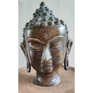 Antike Buddha Kopf Bron..