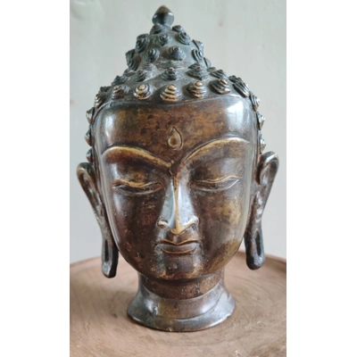 Antike Buddha Kopf Bronze Indonesien um 1850-1900 Antike Buddha Kopf Bronze Indonesien um 1850-1900