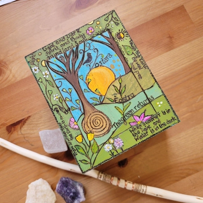 Personalized Spring Solstice Wood Box. Pagan, Wiccan Box. Personalized Spring Solstice Wood Box. Pagan, Wiccan Box.