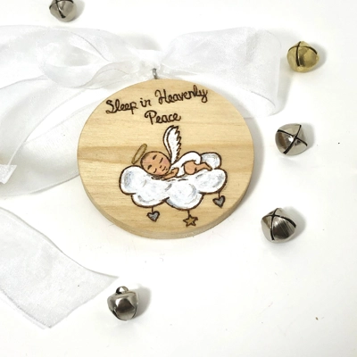 Christmas WIth The Angels Mommy & Daddy of an Angel. Personalized Wood Christmas Ornament. Pregnancy Christmas WIth The Angels Mommy & Daddy of an Angel. Personalized Wood Christmas Ornament. Pregnancy