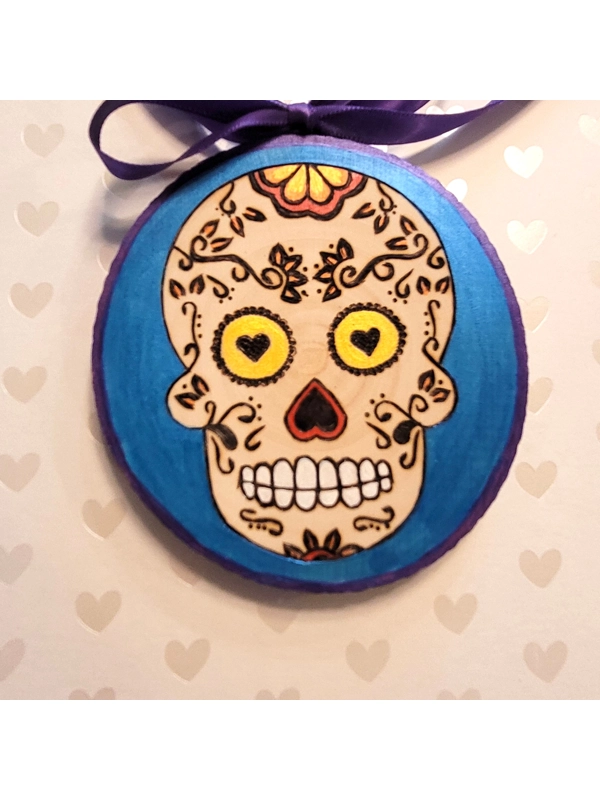 Personalized Sugar Skull Ornament. Dia de los Muertos, Day of the Dead Ornament.