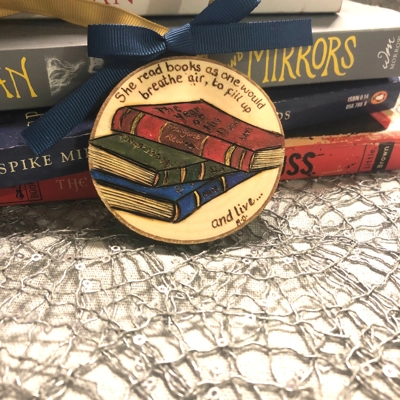 Personalized Book Lover Wood Slice Ornament. Vintage Books Ornament. Favorite Books. Book Quote Orna Personalized Book Lover Wood Slice Ornament. Vintage Books Ornament. Favorite Books. Book Quote Orna