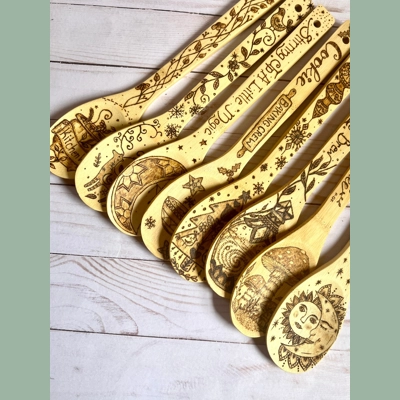 Personalised Bamboo Kitchen Spoon. kitchen Witch, Cookie Crew. Personalised Bamboo Kitchen Spoon. kitchen Witch, Cookie Crew.