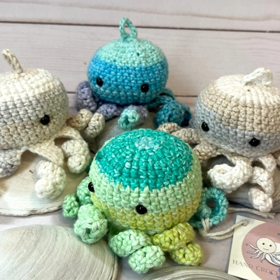 Cute Handmade Octopus Plushie KeyChain, Rear View Mirror, Huggy. Cute Handmade Octopus Plushie KeyChain, Rear View Mirror, Huggy.