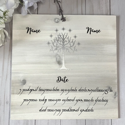 Personalized LOTR Inspired Wedding Sign. Tree of Gondor, Evenstar, Arwen and Aragorn Quote Wedding S Personalized LOTR Inspired Wedding Sign. Tree of Gondor, Evenstar, Arwen and Aragorn Quote Wedding S