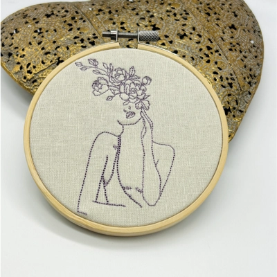 Mastectomy Embroidery Ornament in Hoop. Breast Cancer Ornament. Breast Cancer Art. Mastectomy Embroidery Ornament in Hoop. Breast Cancer Ornament. Breast Cancer Art.
