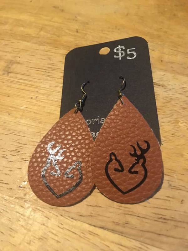 Faux Leather Earrings Large Deer