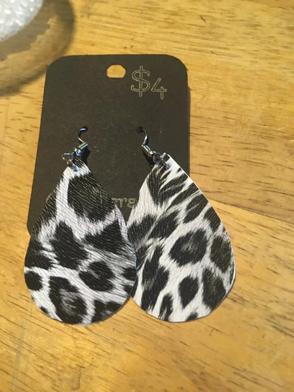 Faux Leather Earrings Large Cheetah/Leopard Prints