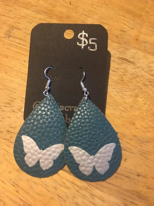 Faux Leather Earrings Butterfly