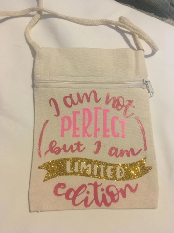 Canvas Sling Bag with Added Vinyl Not Perfect